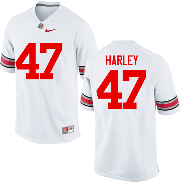 Men Ohio State Buckeyes #47 Chic Harley College Football Jerseys Game-White